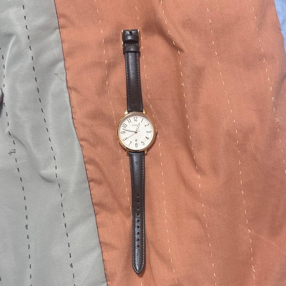 Rose Gold and Brown Leather Fossil Watch